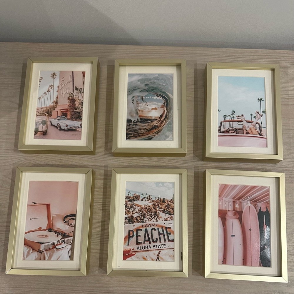 Six 5x7 framed photos